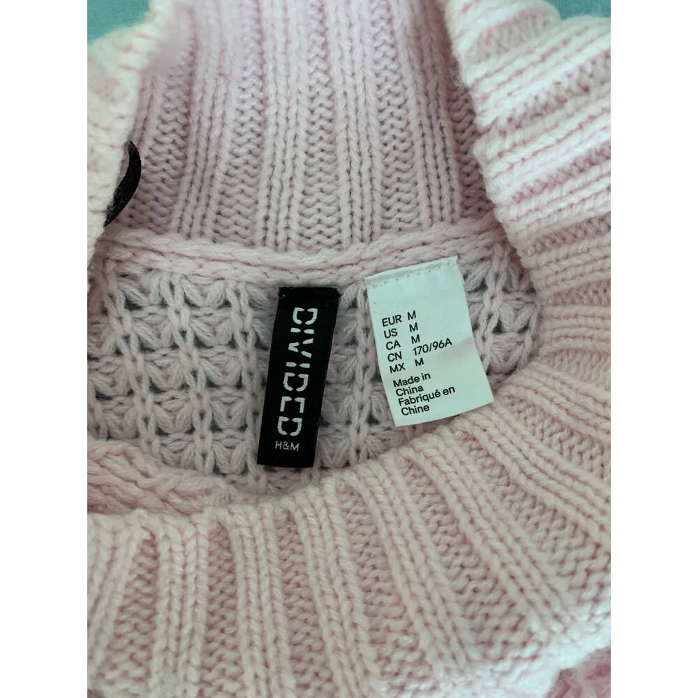 Divided Pink Mock Turtleneck Crop Sweater - M - Picture 5 of 7